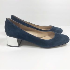 karl lagerfeld blue suede shoes